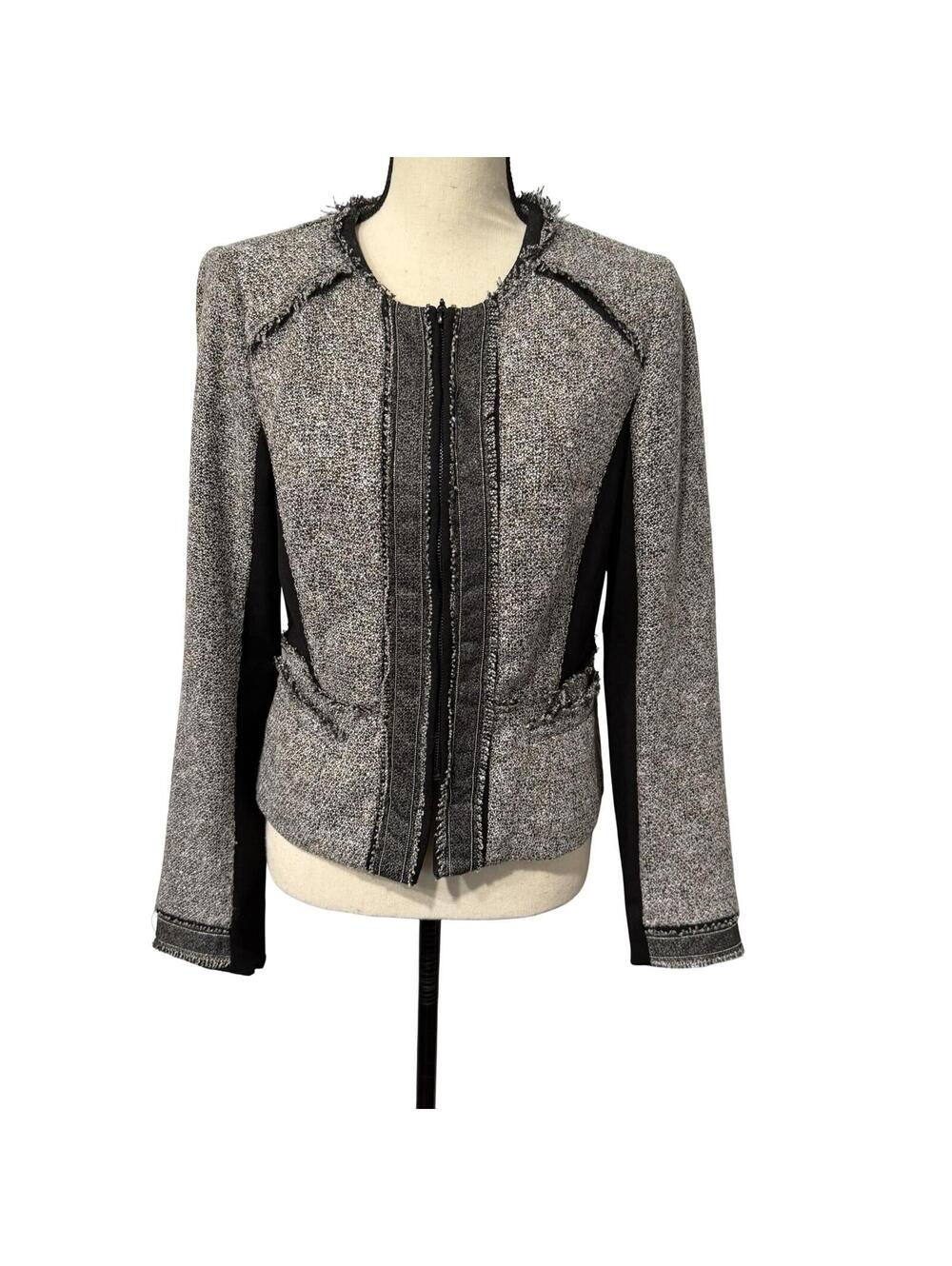 White House Black Market Black & Beige Jacket Size 8